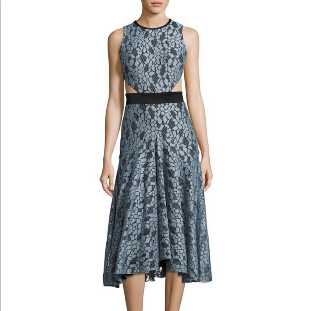 Alexis Maile Blue Lace Cutout Dress Sz small